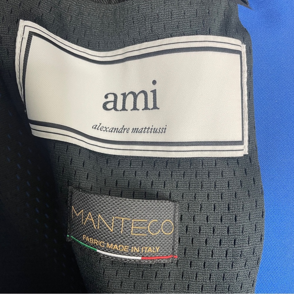 AMI Alexandre Mattiussi Mens Bomber Jacket Cobalt Blue Size XXL - Picture 3 of 6